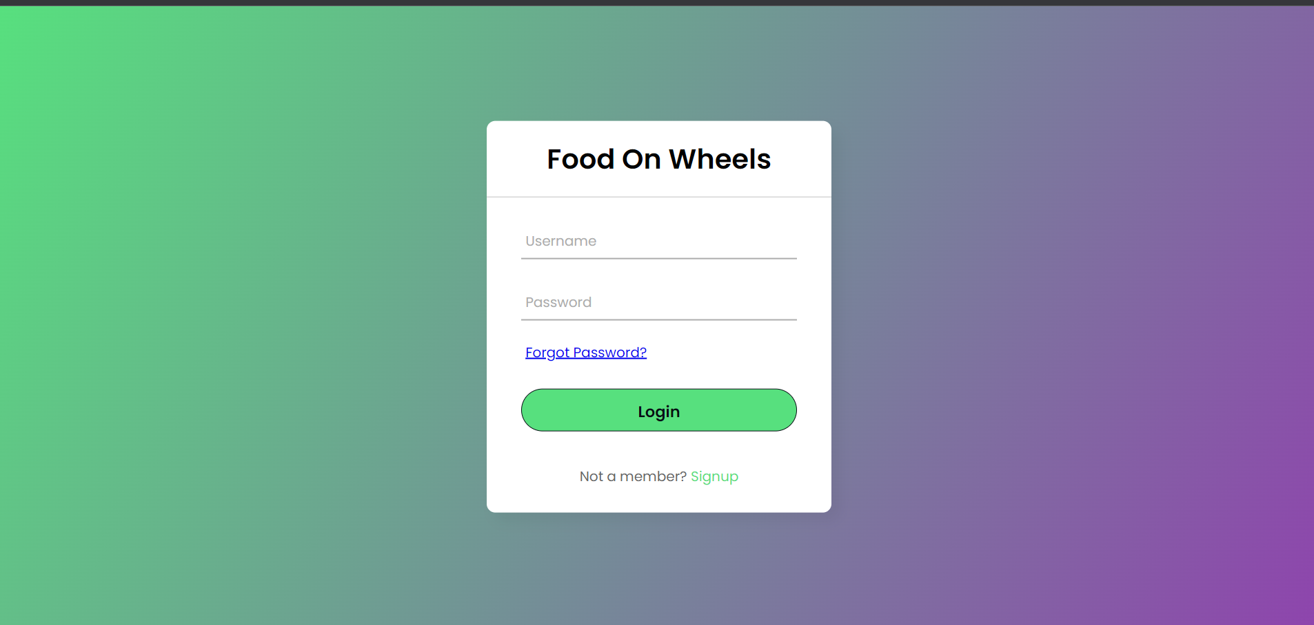 Food on Wheels Project